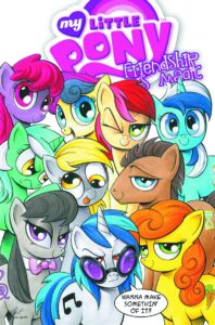 The My Little Pony gang, striking a Kevin Maguire poses
