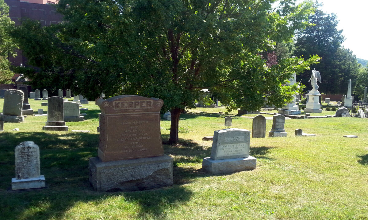 The Gardner plot at Congressional Cemetery. It's behind the Kerper stone. William, my great-great-grandfather, is where the tree is.