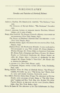 Sample of the bibliography from The Misadventures of Sherlock Holmes