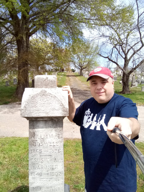 With my great-great-grandmother Susan Gardner's stone, Whatcoat Hill, Loudon Park Cemetery