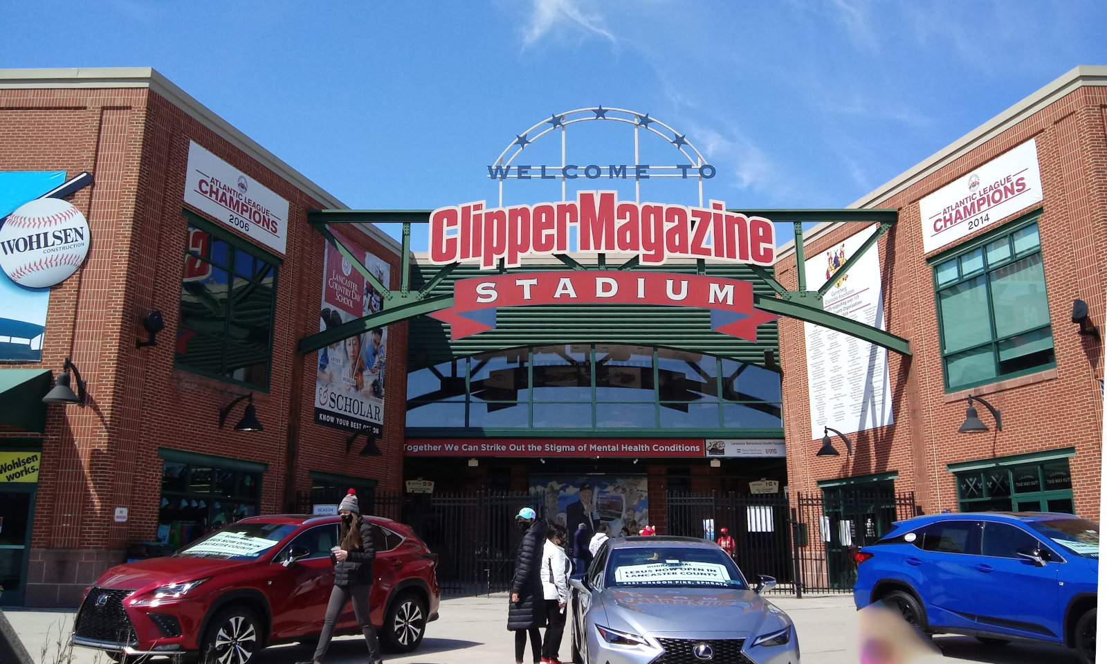 Entrance to Lancaster's Clipper Magazine Stadium