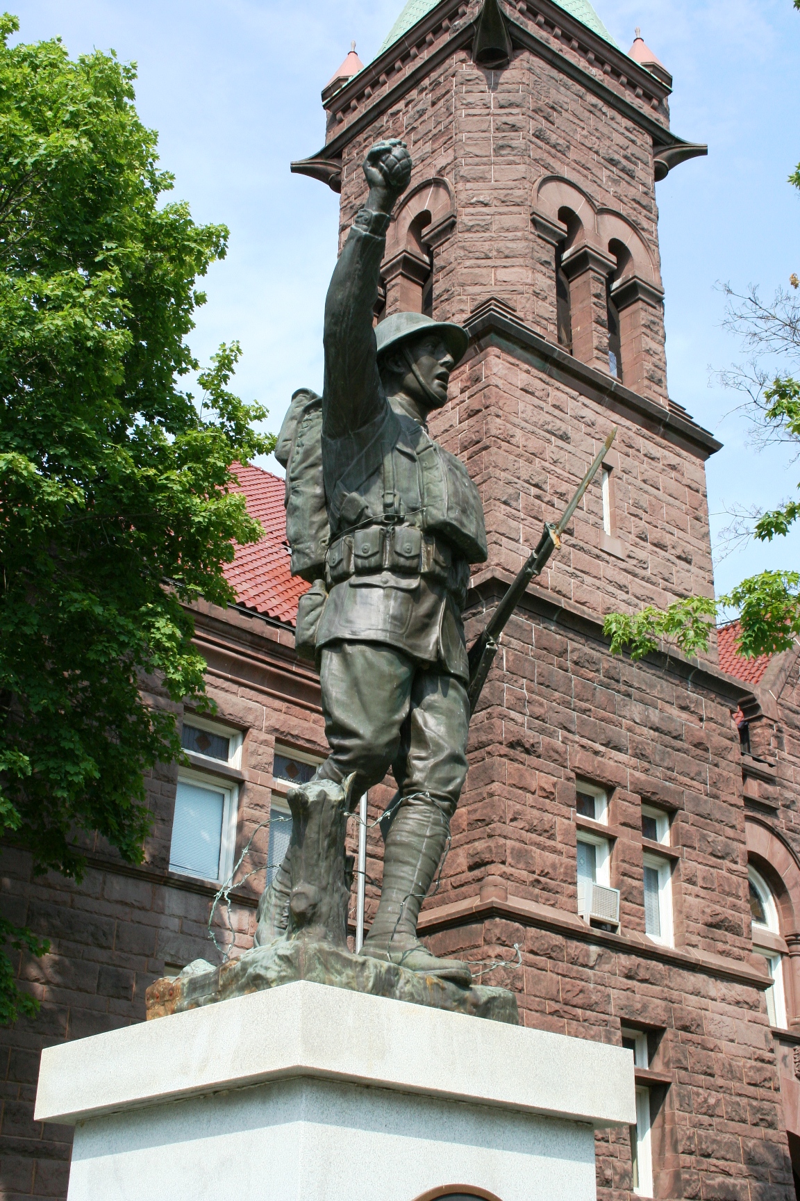Spirit of the American Doughboy war memorial outside the Barbour County Courthouse in Philippi, WV