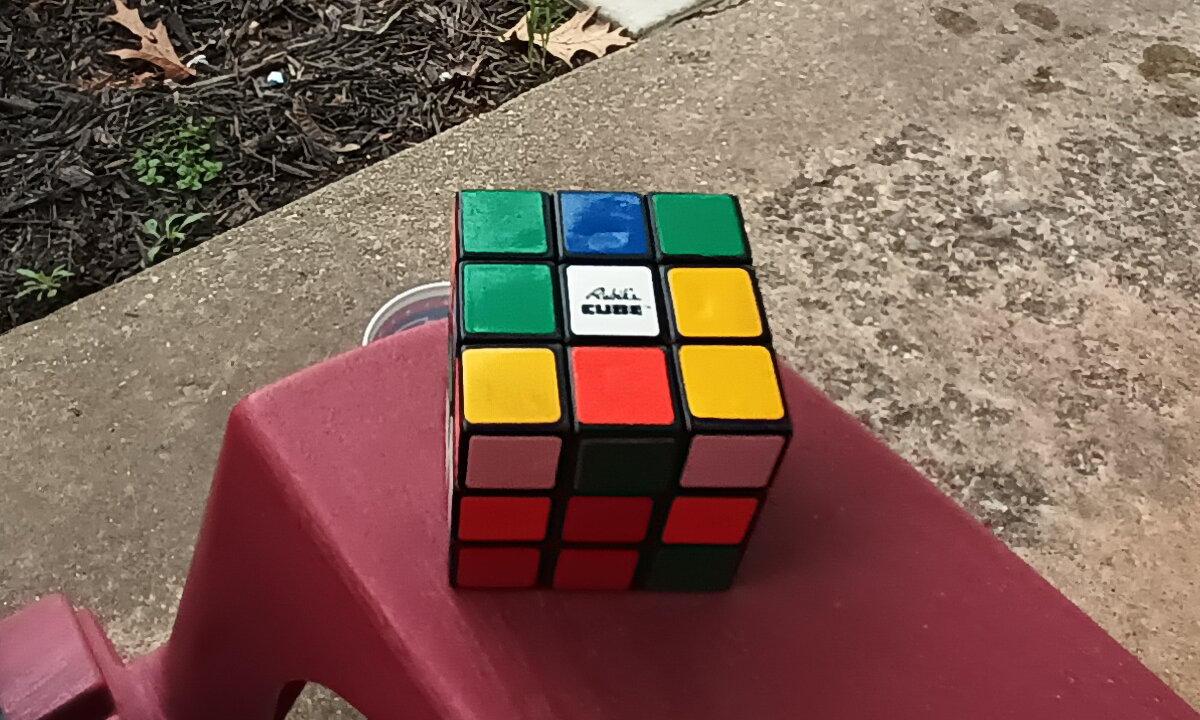 The used Rubik's Cube, in its natural unsolved state