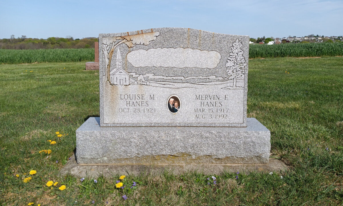 Headstone for Louise and Mervin Hanes