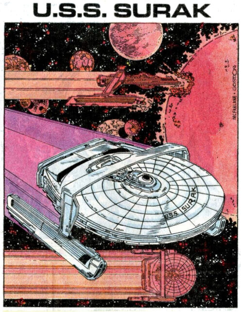 The Surak, as depicted in Who's Who in Star Trek #1, illustrated by Todd McFarlane and Al Gordon.