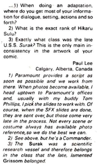 Image of the letter column from issue #42. Relevant text is transcribed in the article.