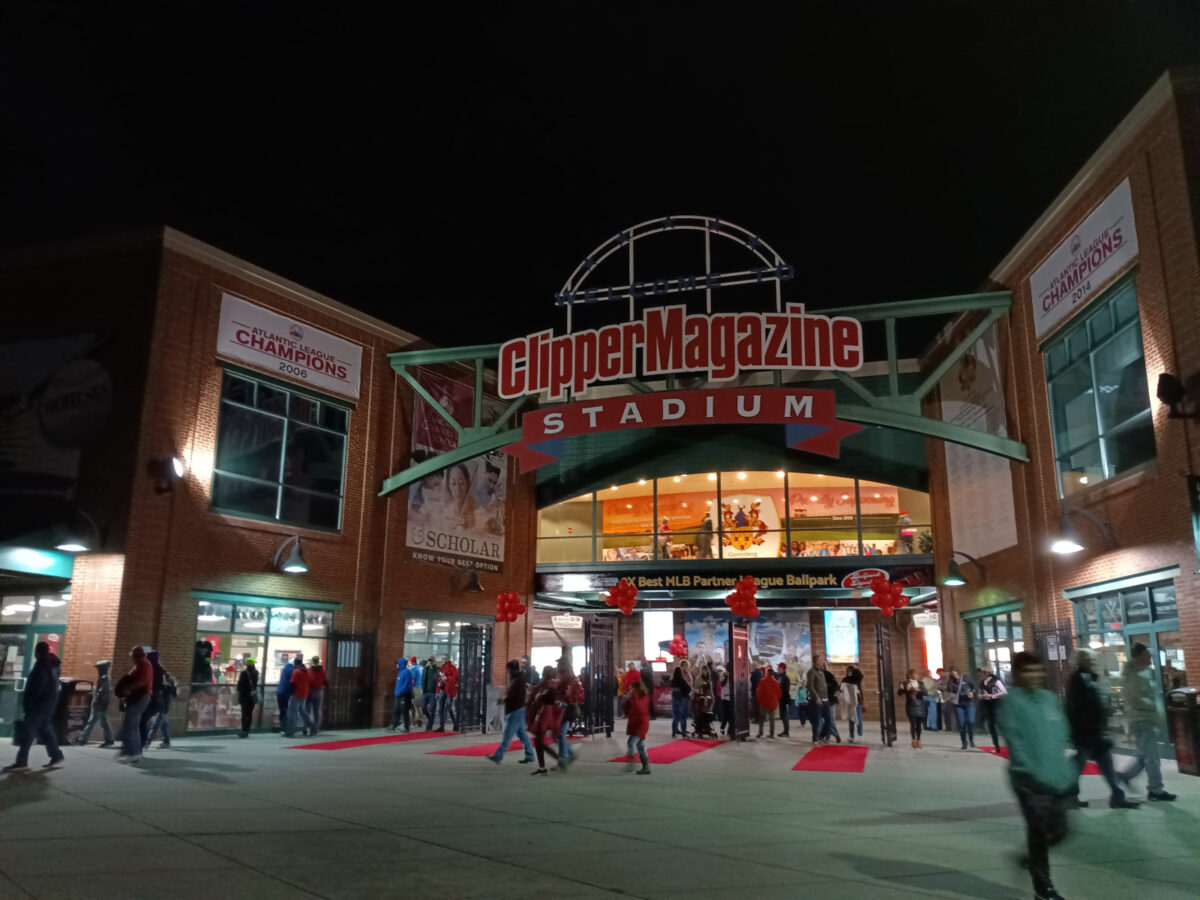 Fans depart from Clipper Magazine Stadium into the night, following the Barnstormers 6-1 victory over the High Point Rockers to claim the Atlantic League title.