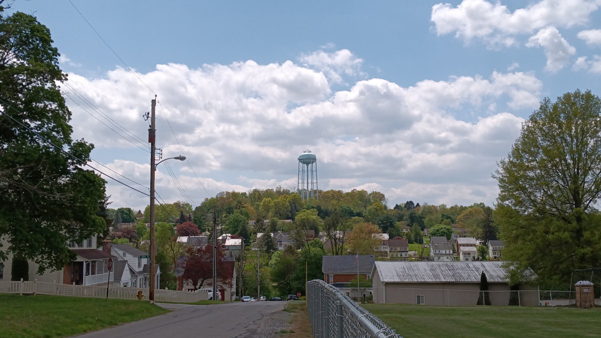 Looking back at the water tower I live near