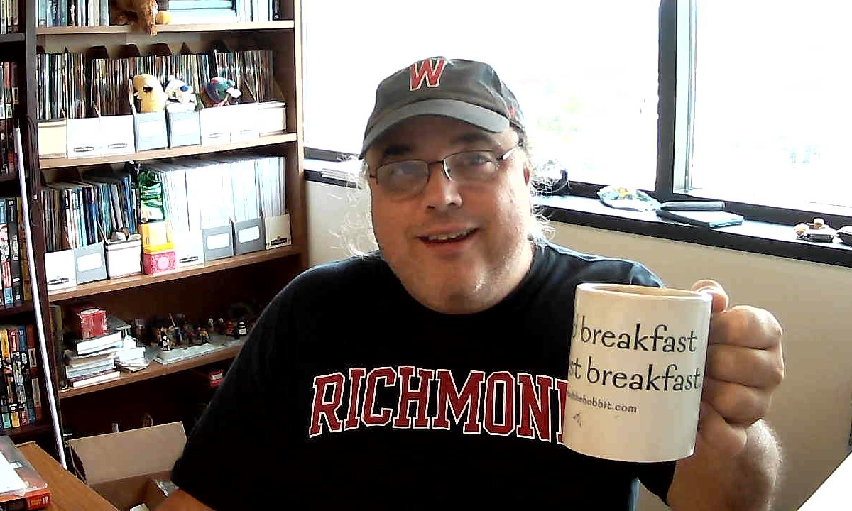 Allyn Gibson, in his office at Diamond Comic Distributors, August 2021