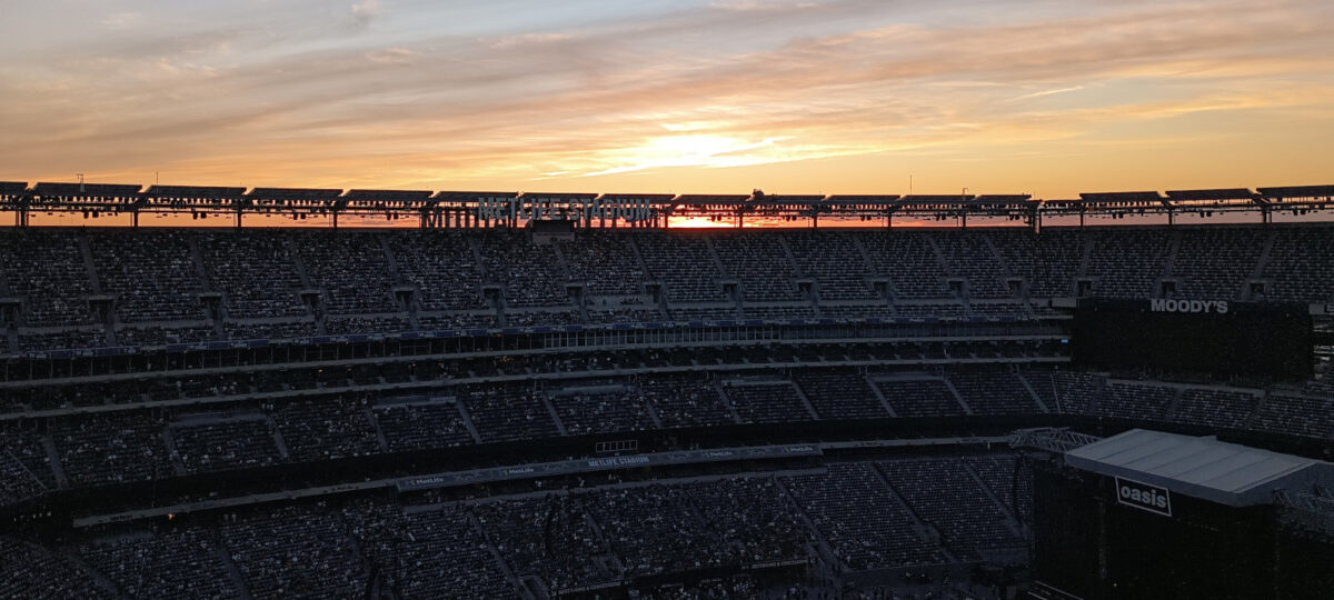 Sunset at MetLife Stadium.