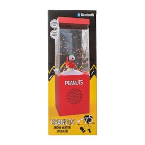 Box art of the Peanuts Snow Water Speaker from Five Below