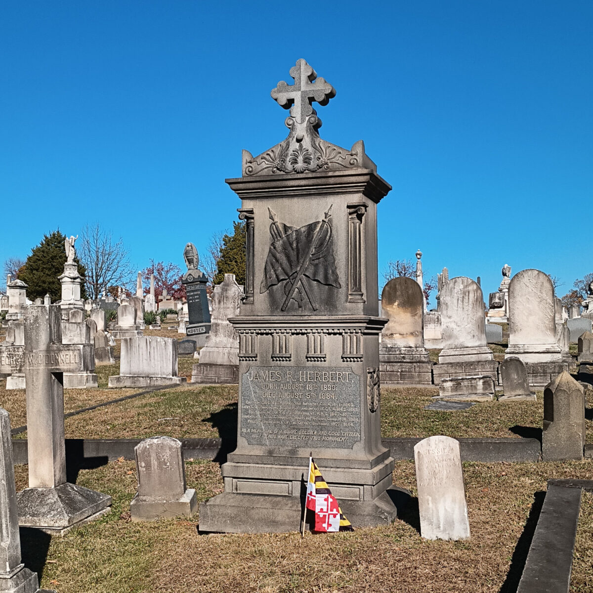 Grave of James Herbert, Confederate cavalry officer and police commissioner of Baltimore