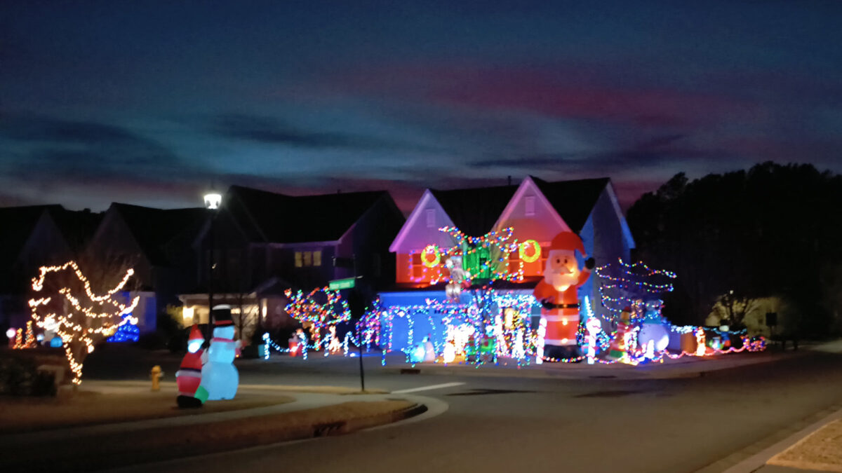 House with a lot of Christmas decorations
