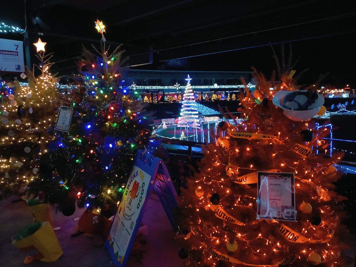 Looking across the infield from the first base concourse