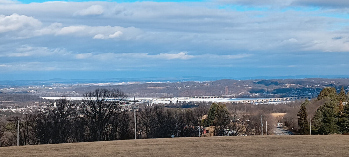 Looking toward Columbia, with the Susquehanna still frozen over