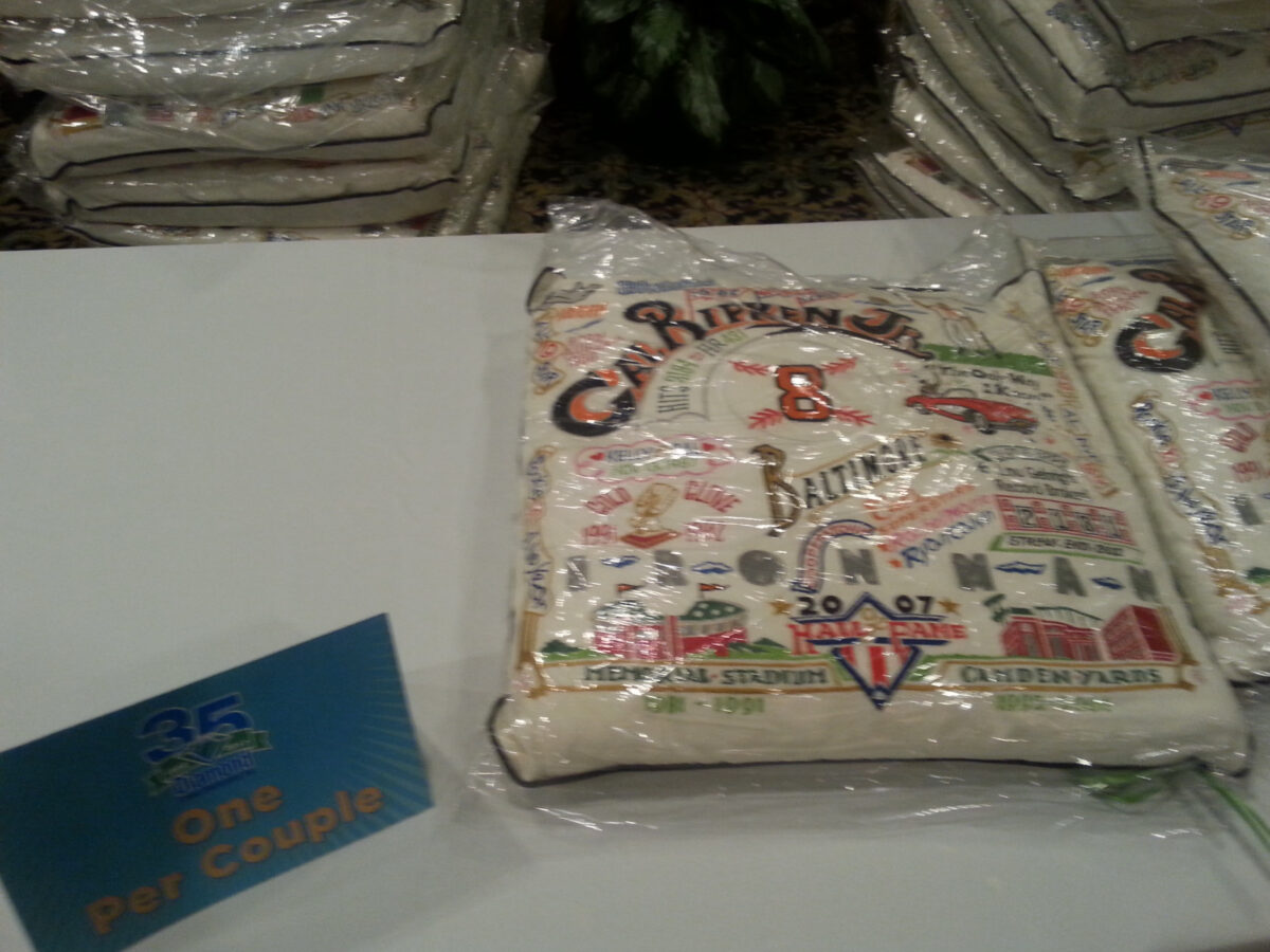 The table of Cal Ripken, Jr. pillows