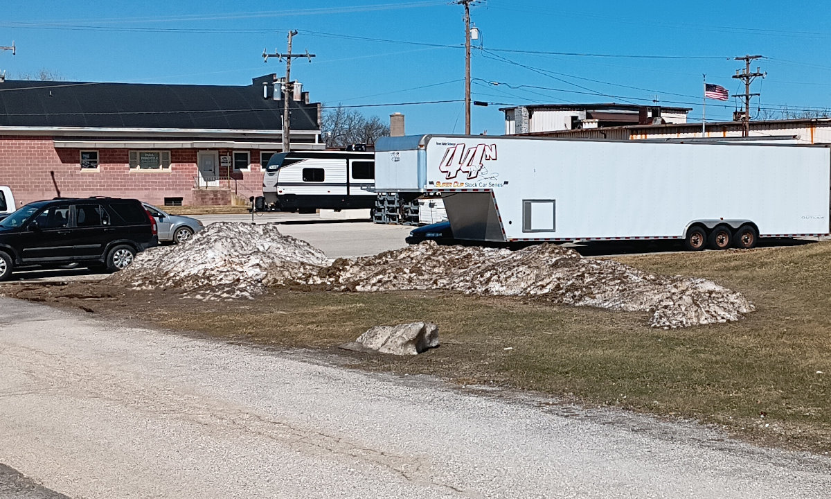 A pile of snow in the industrial complex outside my neighborhood