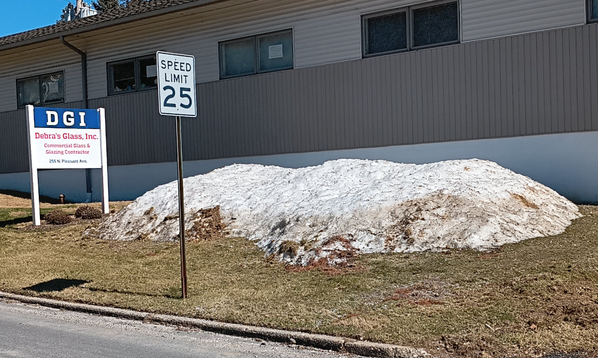 A pile of snow in Dallastown