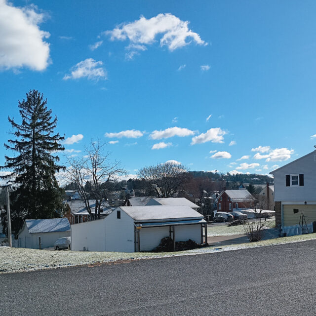 Probably the last time until the end of the year that I'll see snow on the hills over in Red Lion