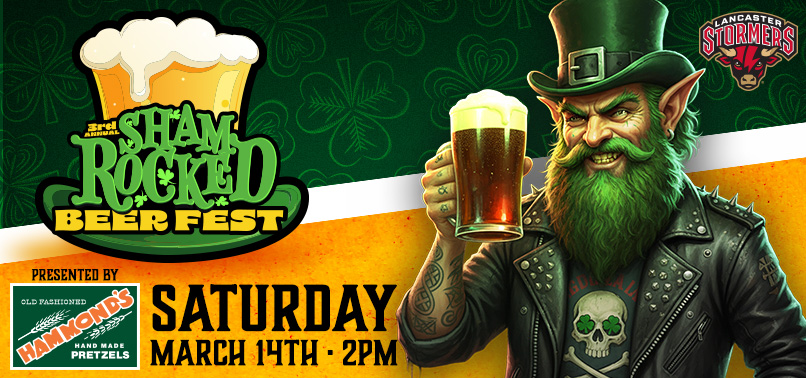 Promotional artwork (AI slop, probably) for the beer festival, showing a somewhat sinister leprechaun holding a mug of overflowing beer.