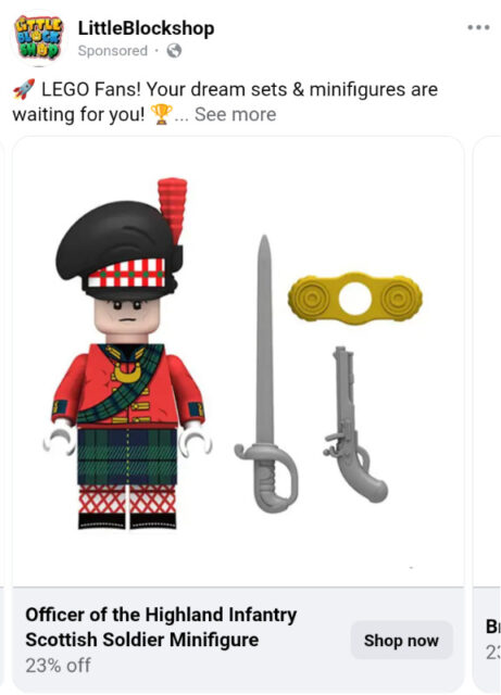 A LEGO Scottish regiment minifig
