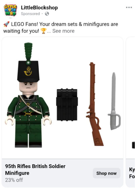 One of the "Chosen Men" of the 95th Rifles, as a LEGO minifig