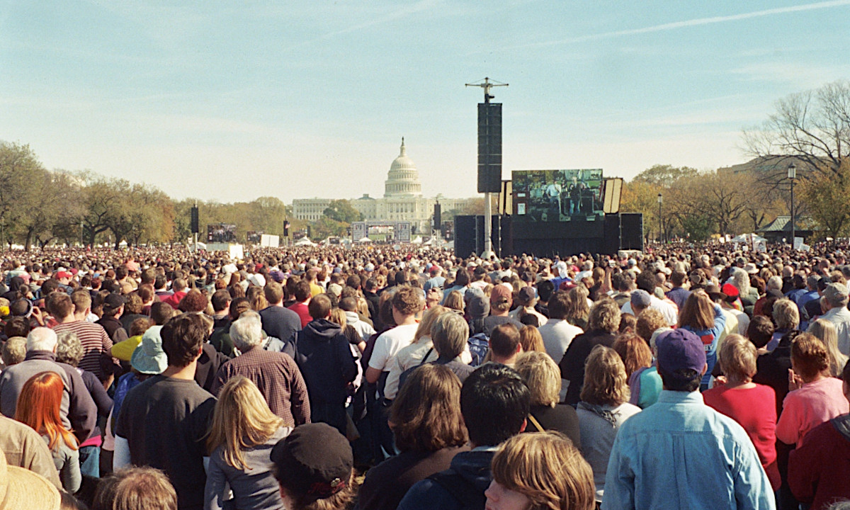 The crowd, we're all watching something. No idea what.