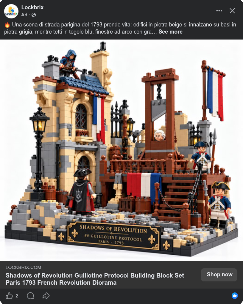 A not-LEGO building set of the Reign of Terror, complete with guillotine and... is that the Scarlet Pimpernel?!?