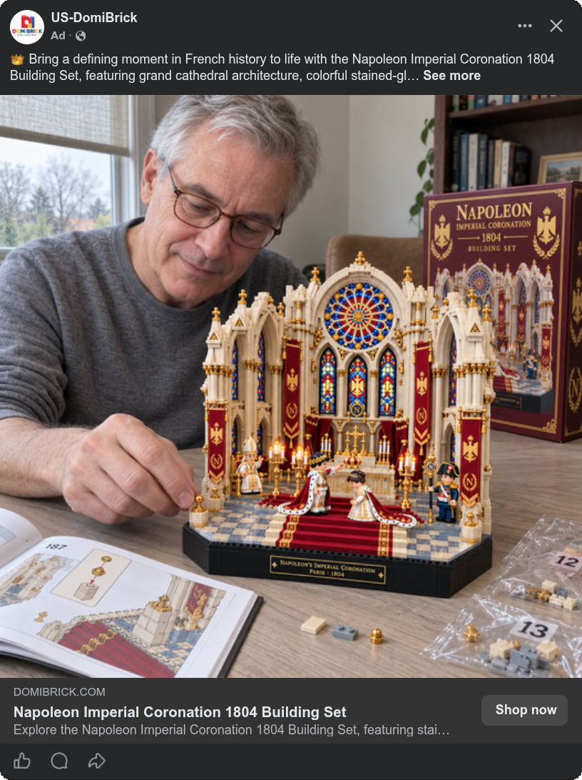 A not-LEGO set of the coronation of Napoleon in 1804 in a cathedral